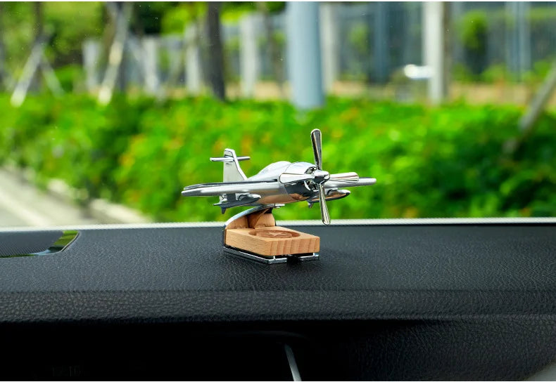Solar-Powered Airplane Car Air Freshener, Dashboard Ornament and Perfume Diffuser