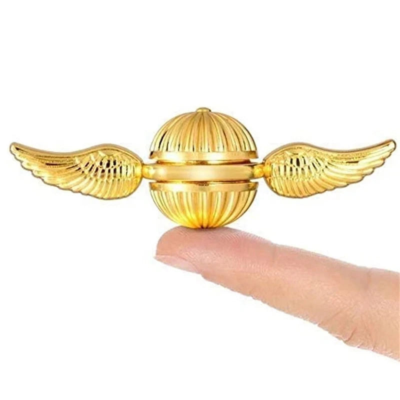Angel Wings Metal Fidget Spinner, Gold Finish, Anti-Stress Hand Spinner Gift