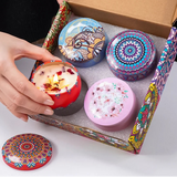 Arabian-Pattern Scented Candle Gift Set, 4 Jars, Smokeless, Romantic Fragrance