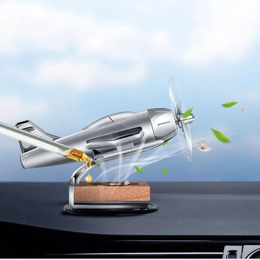 Solar-Powered Airplane Car Air Freshener, Dashboard Ornament and Perfume Diffuser