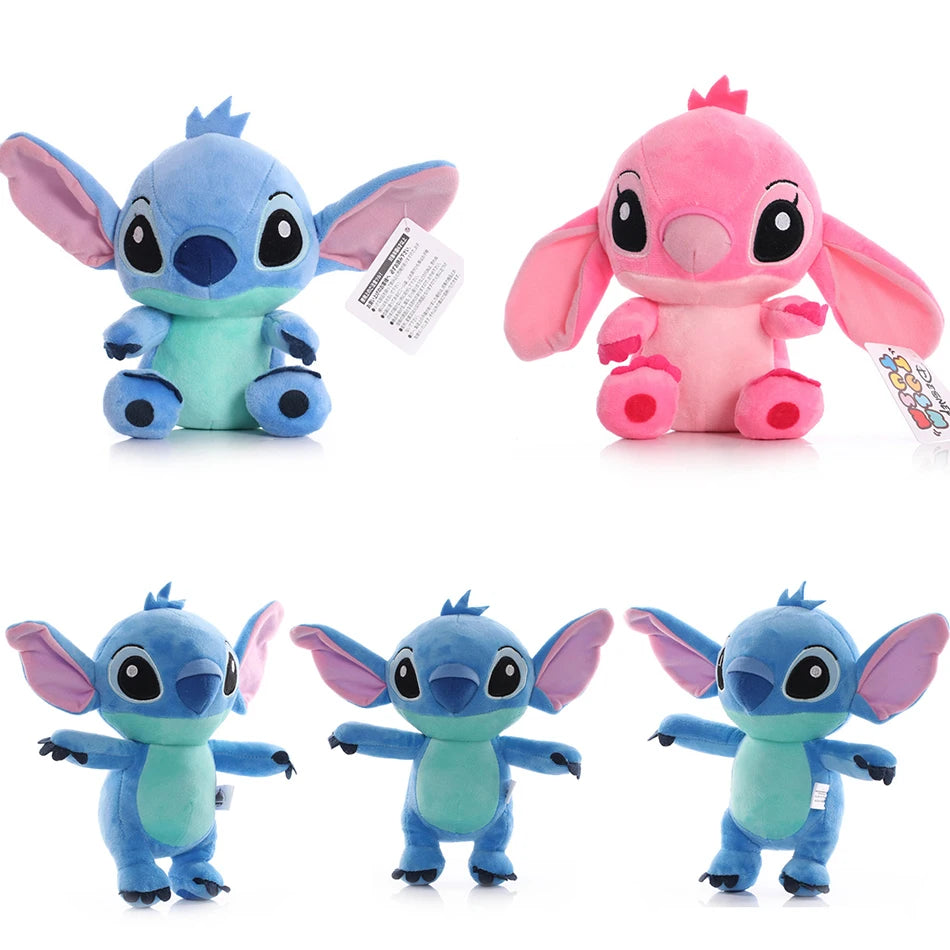 Blue and Pink Stitch Plush Stuffed Toy, Anime Character Doll, Gift for Kids