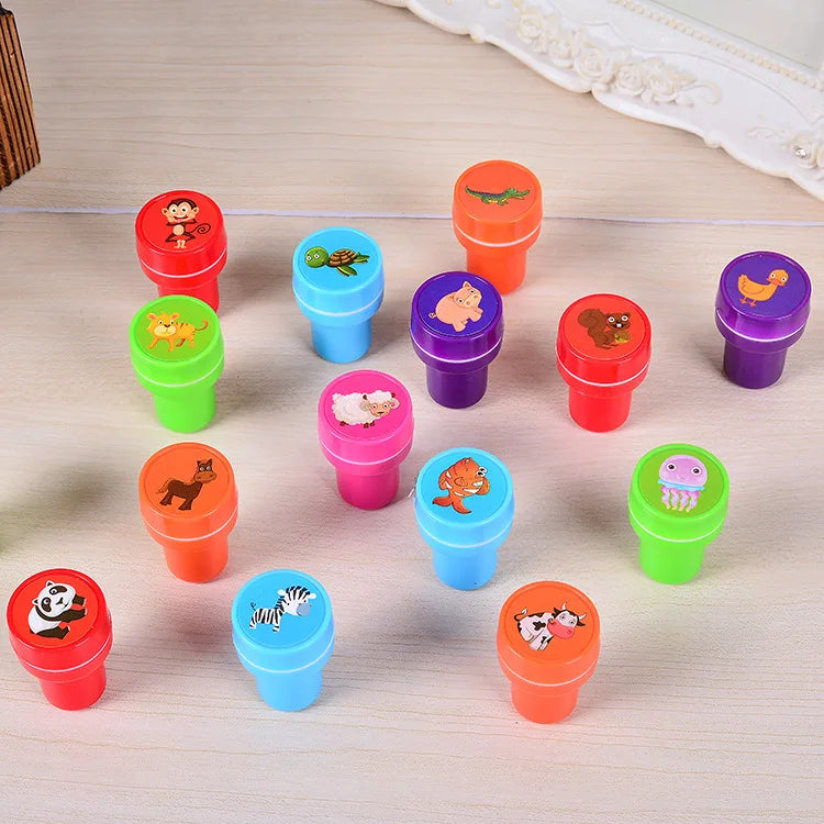 Kids Self-Inking Stamp Set, 6 Assorted Designs, Scrapbooking and Creative Play