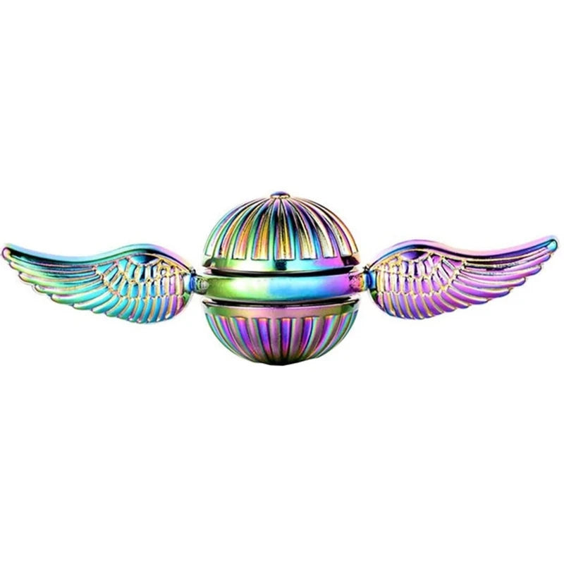 Angel Wings Metal Fidget Spinner, Gold Finish, Anti-Stress Hand Spinner Gift
