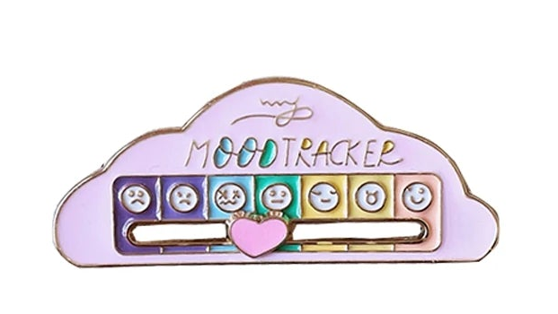 Social Battery Mood Brooch, Rotating Expression Pin, Funny Gift for Him and Her