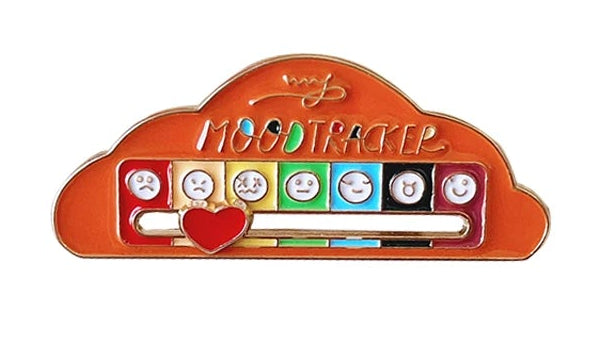 Social Battery Mood Brooch, Rotating Expression Pin, Funny Gift for Him and Her