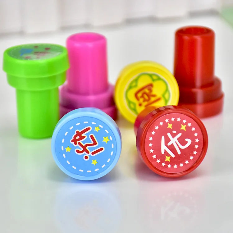 Kids Self-Inking Stamp Set, 6 Assorted Designs, Scrapbooking and Creative Play