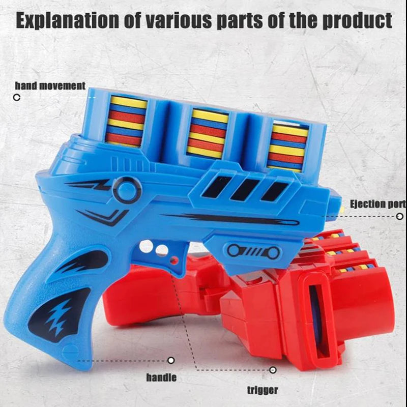 Flying Disc Foam Launcher Set, 25 Discs, Safe EVA Material, Kids Outdoor Battle Game