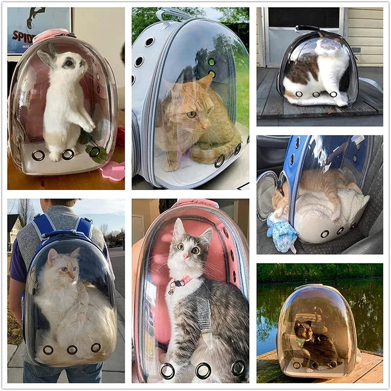 Space-Capsule Pet Backpack, Breathable Bubble Carrier for Cats and Small Animals