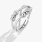 Anxiety Relief Fidget Ring, Rotatable Metal Beads, Adjustable, Men and Women