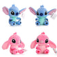Blue and Pink Stitch Plush Stuffed Toy, Anime Character Doll, Gift for Kids