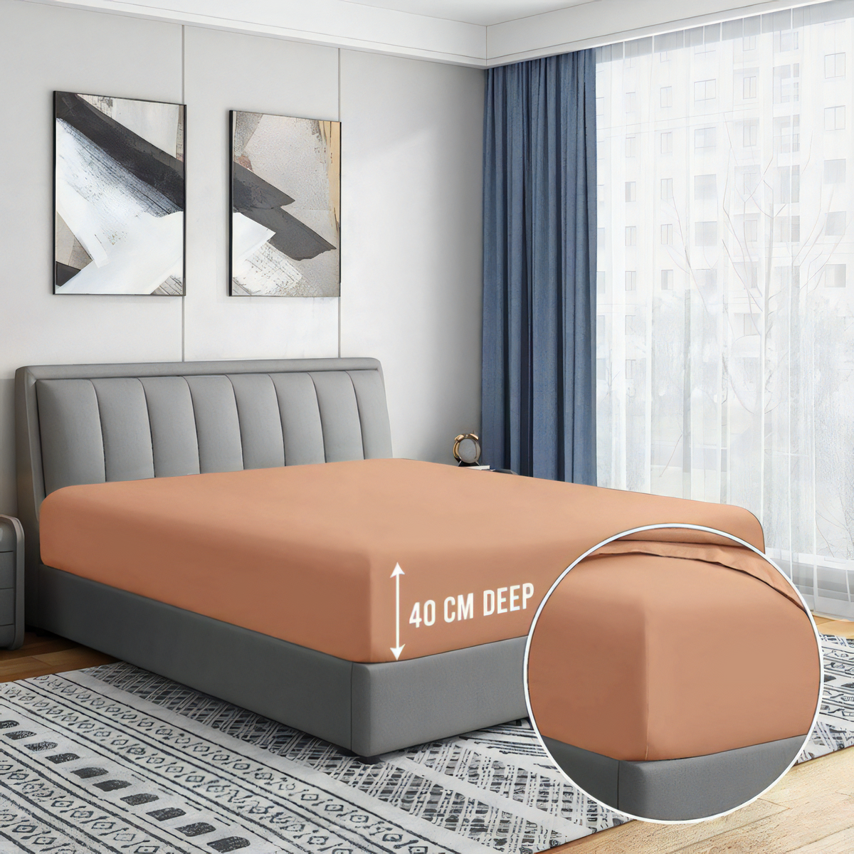 Deep-Fit Bed Sheets, 40cm Extra Deep, T200 Cotton Blend
