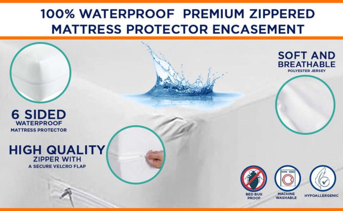 Waterproof Mattress Protector, Breathable, Noiseless, Machine Washable