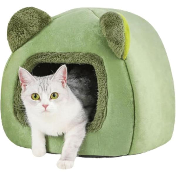 Igloo Cave Pet Bed, Washable Fleece Pyramid, Cats and Small Dogs