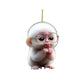 Acrylic Monkey Car and Bag Pendant, Cartoon Hanging Charm, Fun Gift