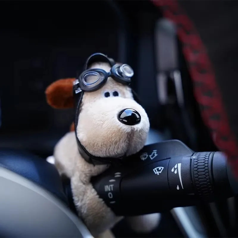 Plush Puppy Car Wiper and Switch Decoration, Cute Interior Accessory