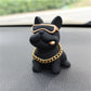 Resin Bulldog Car Dashboard Ornament, Durable Weighted Base, Interior Decoration