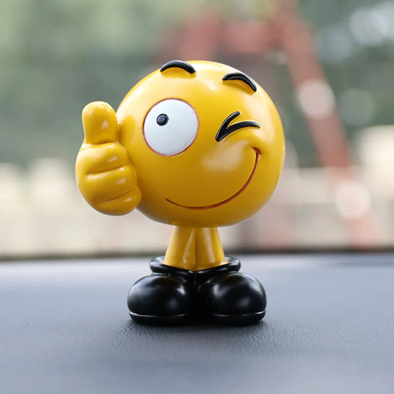 Bobblehead Expression Doll Car Ornament, Cute Cartoon Dashboard Decoration