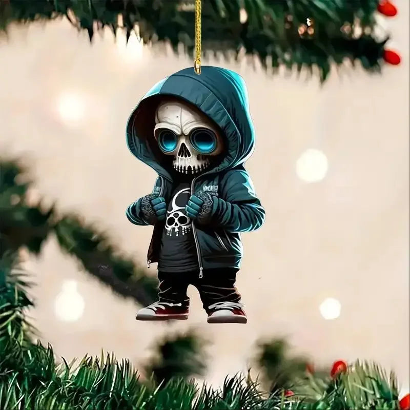 Skull Rearview Mirror Pendant, Gothic Car Hanging Ornament, Gift for Him and Her