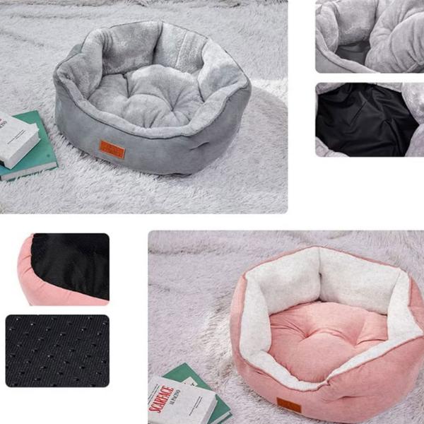 Calming Pet Basket Bed, Machine Washable, Soft Cushion for Cats and Dogs
