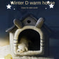 Cute House-Shaped Pet Bed, Cosy Semi-Enclosed, Washable, Cats and Small Dogs