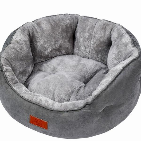 Calming Pet Basket Bed, Machine Washable, Soft Cushion for Cats and Dogs