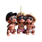 Acrylic Monkey Car and Bag Pendant, Cartoon Hanging Charm, Fun Gift