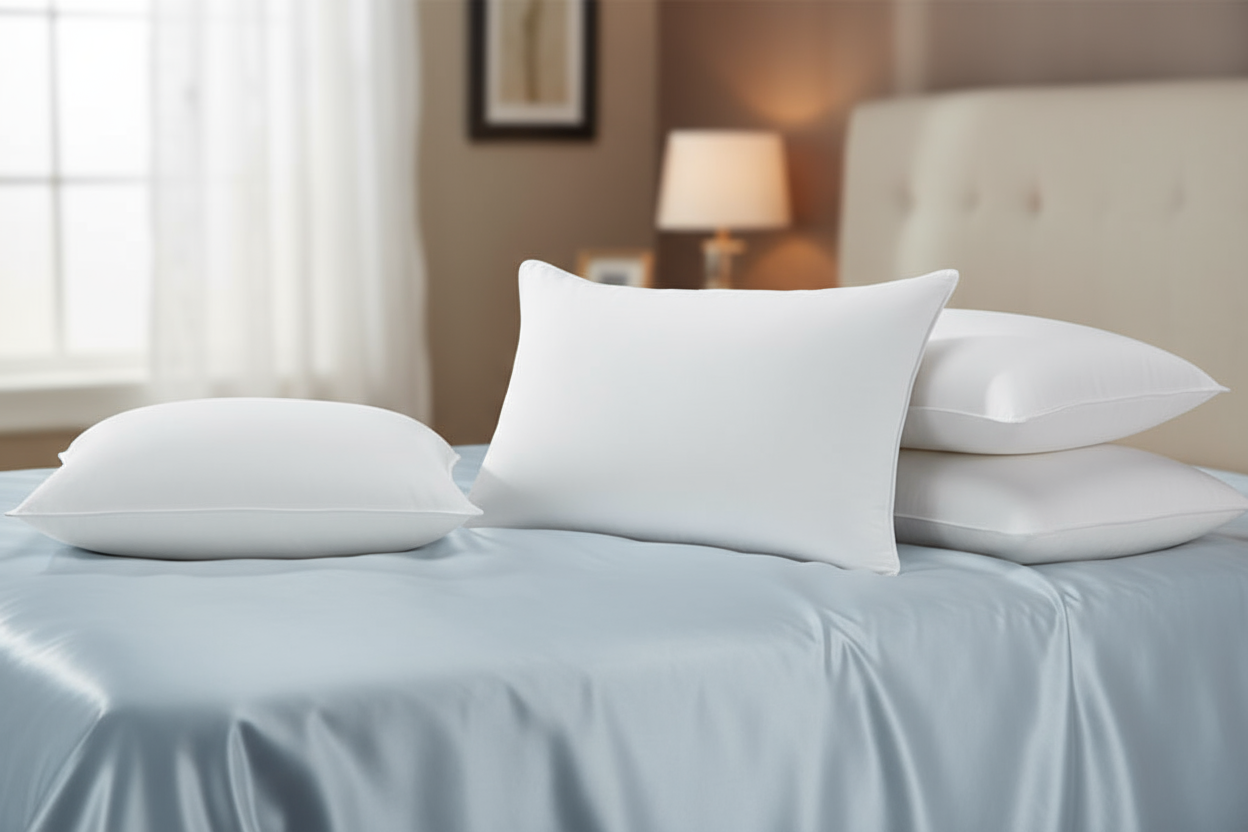 Hotel-Quality Pillows, Pack of 2, Standard UK Size, Cooling Microfiber