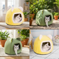 Igloo Cave Pet Bed, Washable Fleece Pyramid, Cats and Small Dogs
