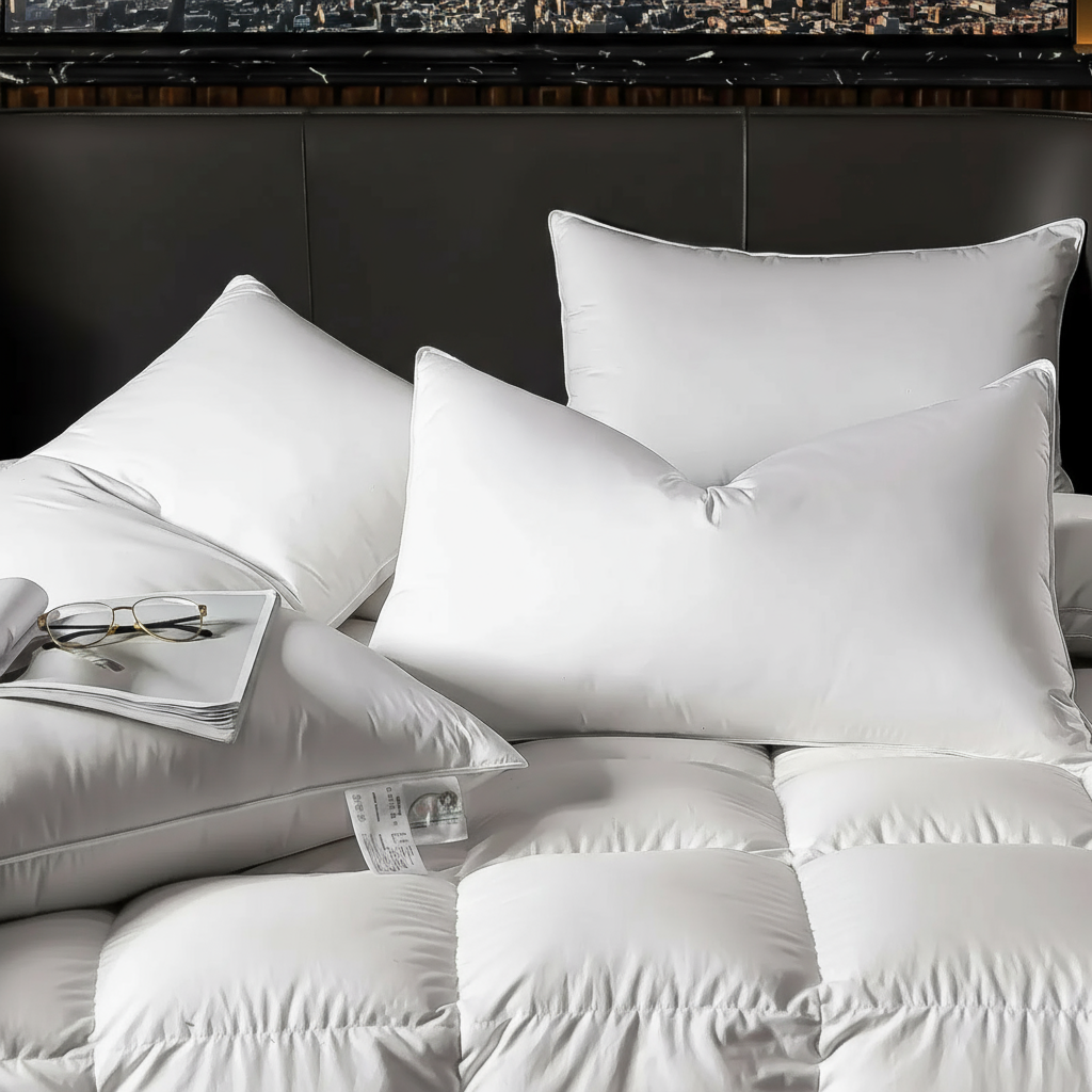 Hotel-Quality Pillows, Pack of 2, Standard UK Size, Cooling Microfiber
