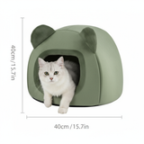 Igloo Cave Pet Bed, Washable Fleece Pyramid, Cats and Small Dogs
