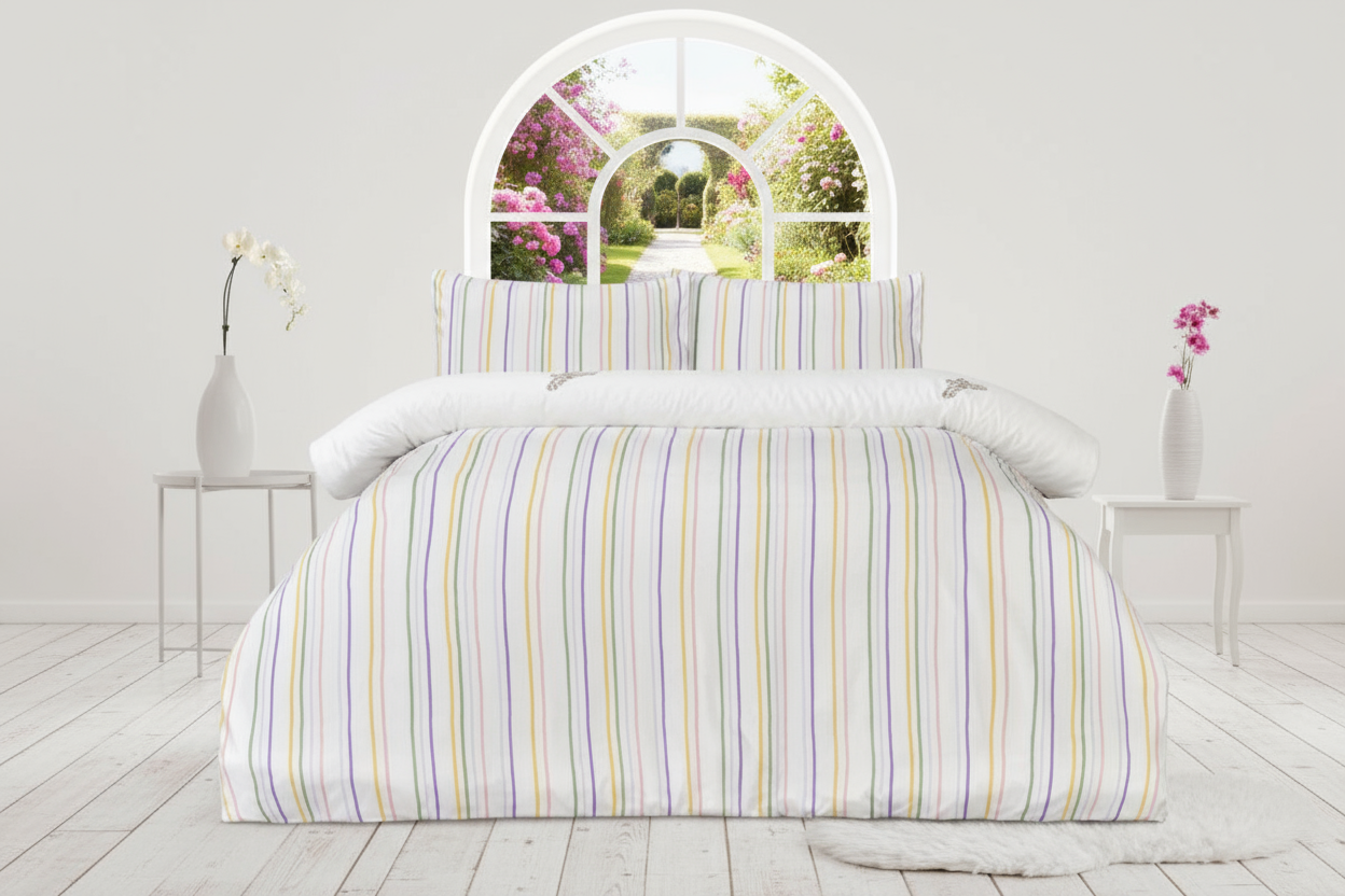 Reversible Microfiber Duvet Cover Set with Pillowcases, Super Soft, Easy Care