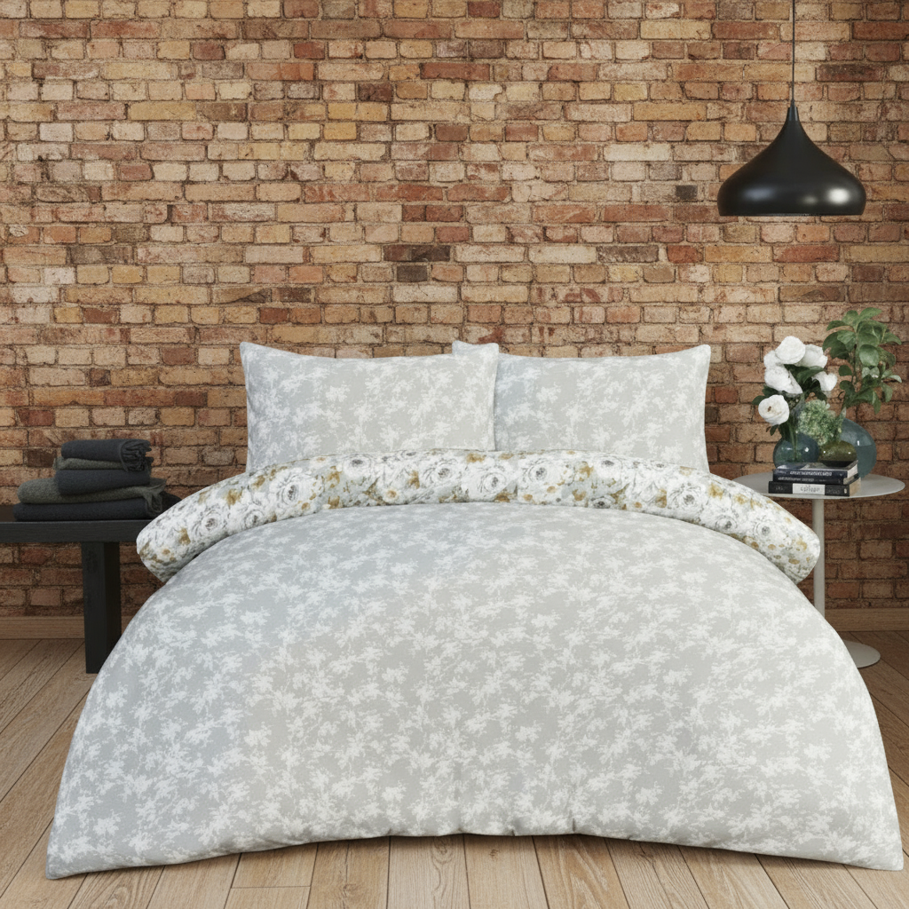 Reversible Microfiber Duvet Cover Set with Pillowcases, Super Soft, Easy Care