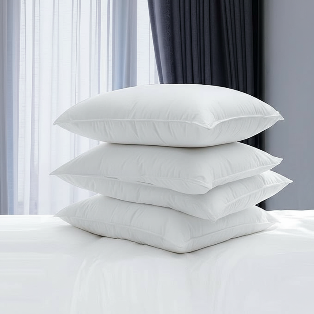 Hotel-Quality Pillows, Pack of 2, Cooling Microfiber Fill, Medium Support