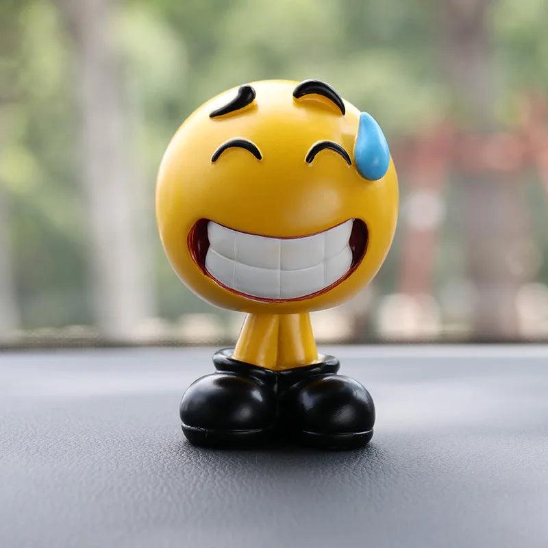 Bobblehead Expression Doll Car Ornament, Cute Cartoon Dashboard Decoration