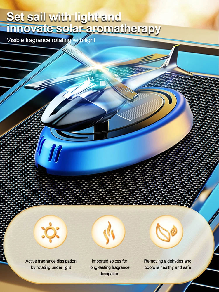 Solar-Powered Airplane Car Air Freshener, Dashboard Ornament and Perfume Diffuser