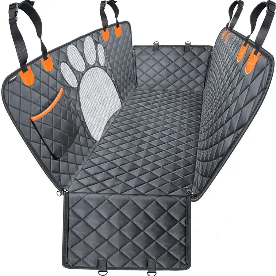 Waterproof Dog Car Seat Cover, Hammock Style with Mesh Window, Back Seat Protector