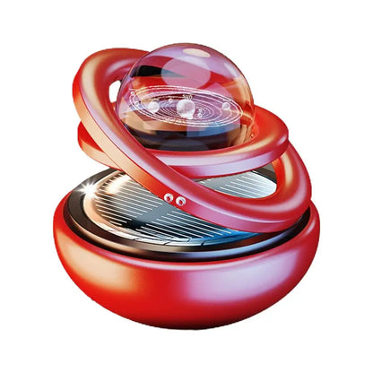 Solar Rotating Crystal Ball Car Ornament, Aromatherapy Perfume Diffuser, Rearview Mirror