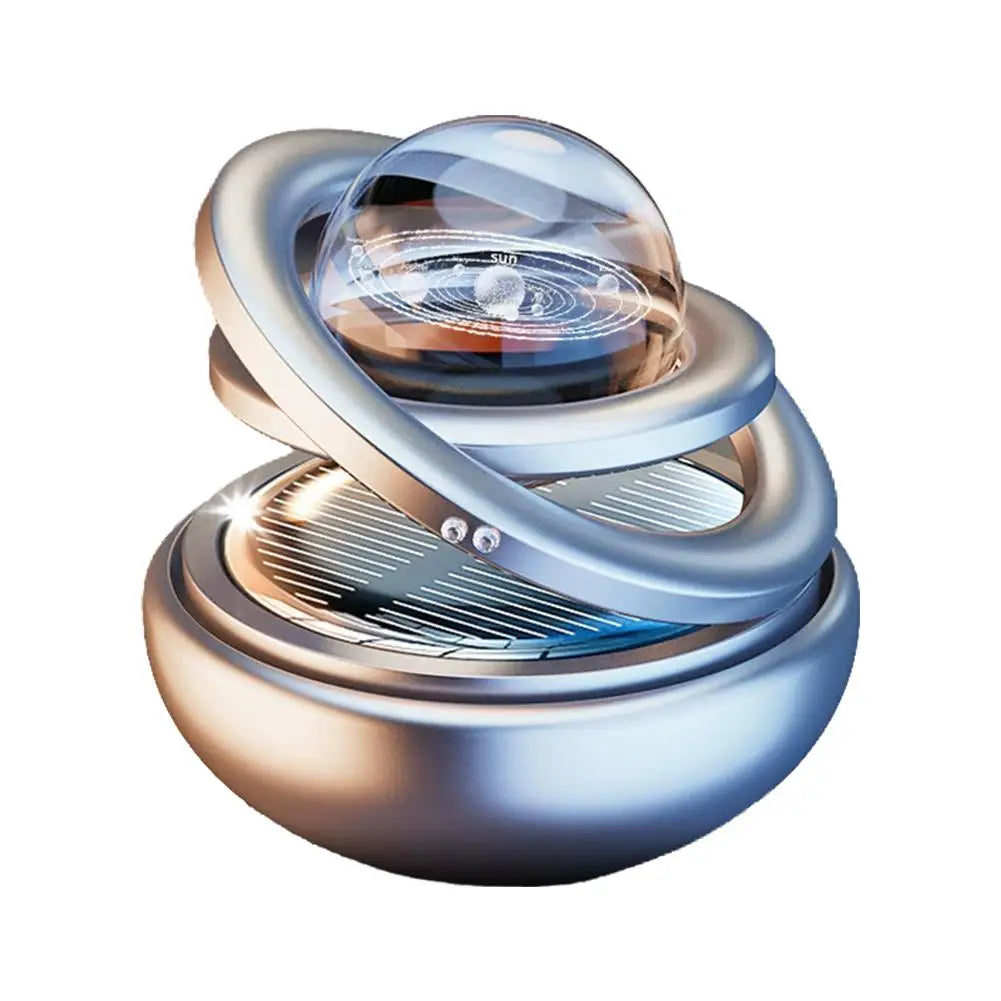 Solar Rotating Crystal Ball Car Ornament, Aromatherapy Perfume Diffuser, Rearview Mirror