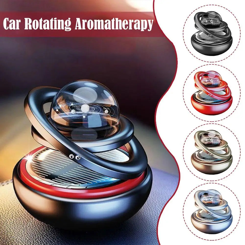 Solar Rotating Crystal Ball Car Ornament, Aromatherapy Perfume Diffuser, Rearview Mirror