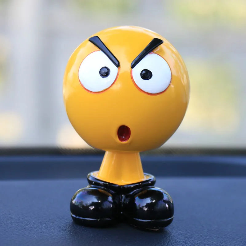 Bobblehead Expression Doll Car Ornament, Cute Cartoon Dashboard Decoration