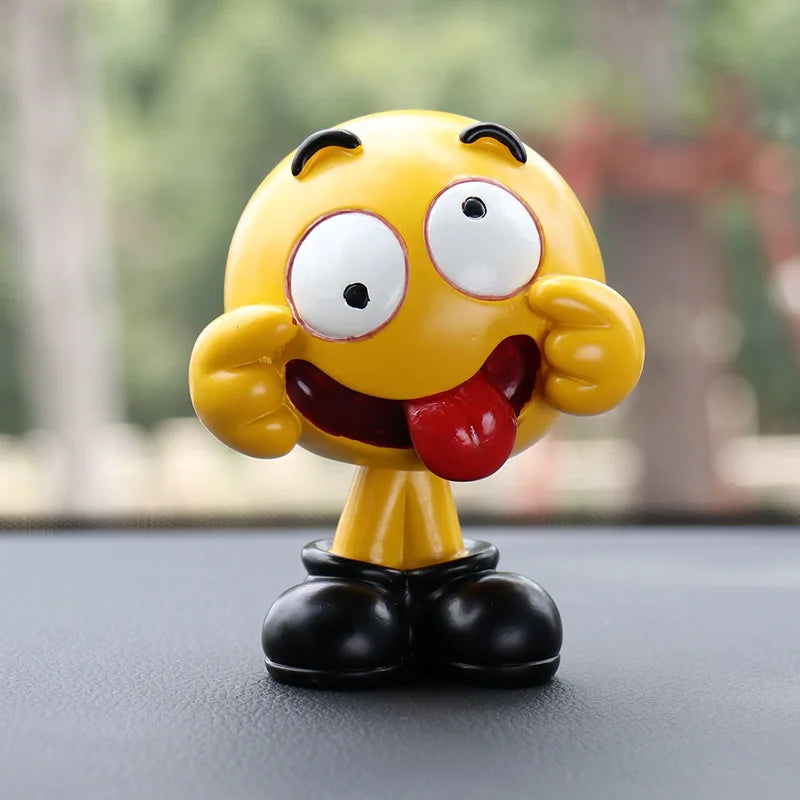 Bobblehead Expression Doll Car Ornament, Cute Cartoon Dashboard Decoration