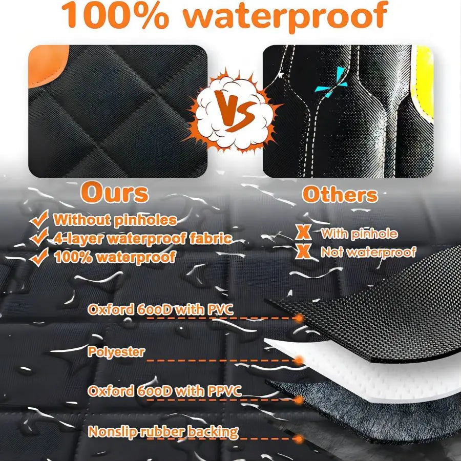 Waterproof Dog Car Seat Cover, Hammock Style with Mesh Window, Back Seat Protector