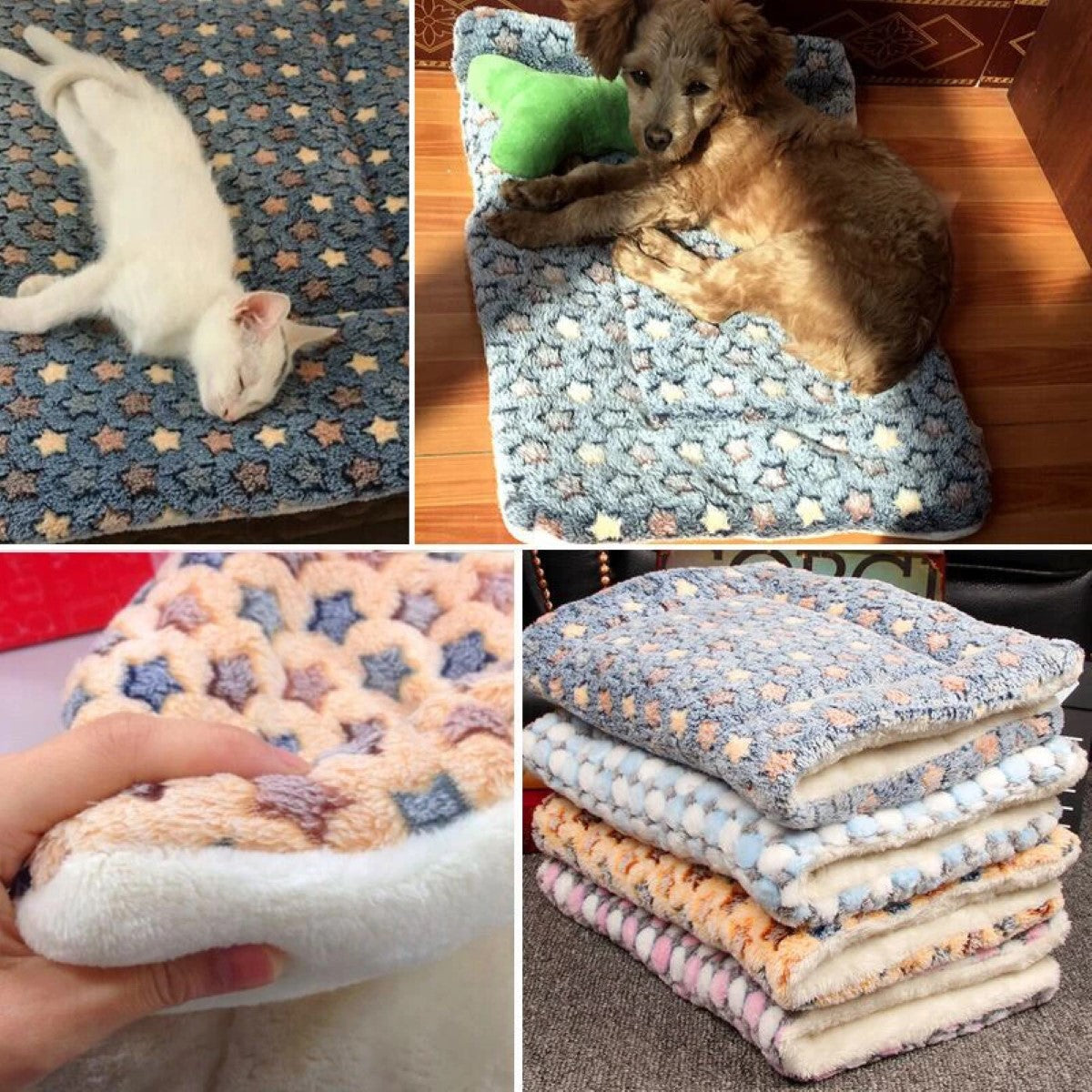 Fleece Pet Blanket and Bed Mat, Thermal Warmth for Cats and Dogs