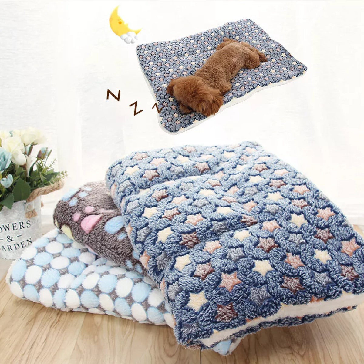 Fleece Pet Blanket and Bed Mat, Thermal Warmth for Cats and Dogs