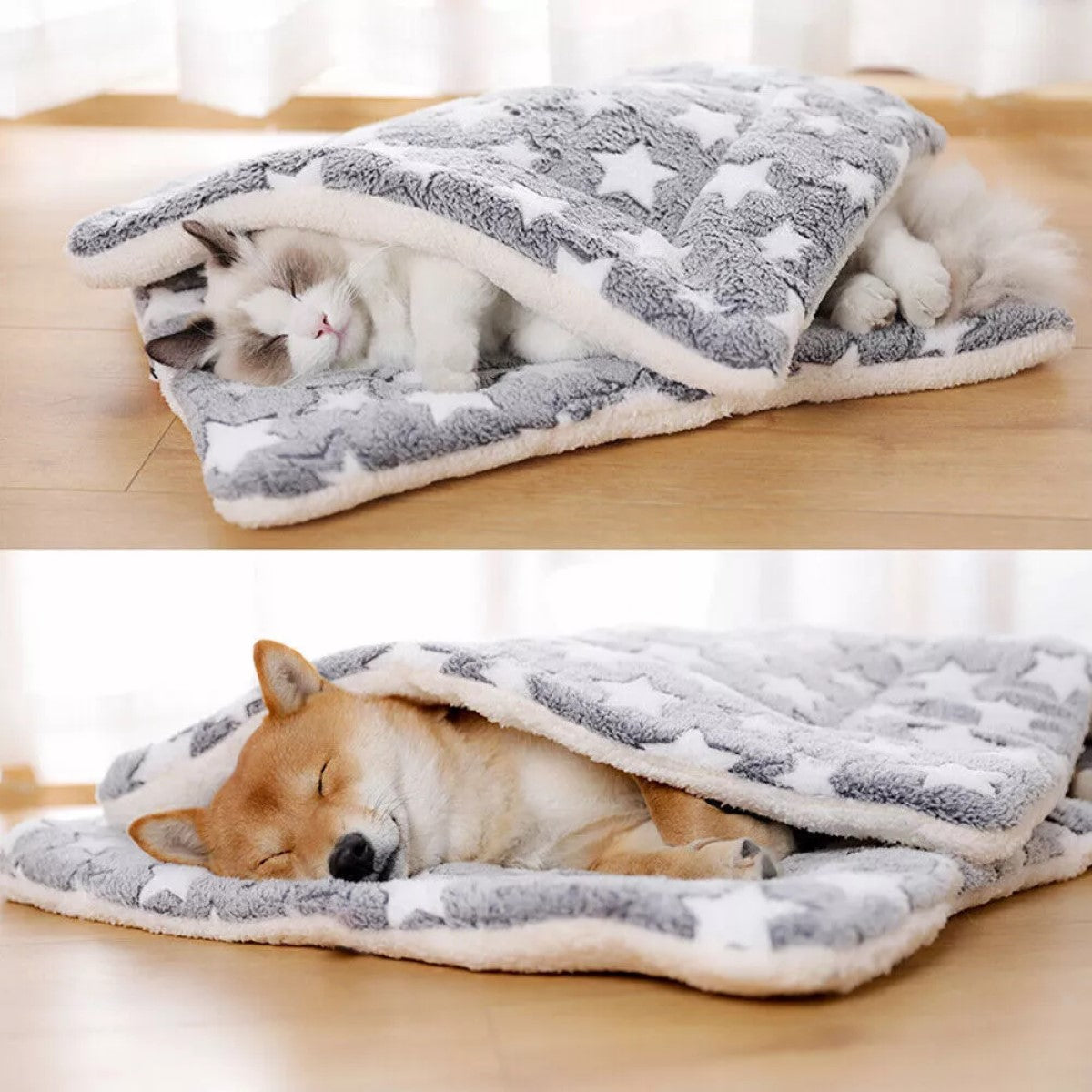 Fleece Pet Blanket and Bed Mat, Thermal Warmth for Cats and Dogs