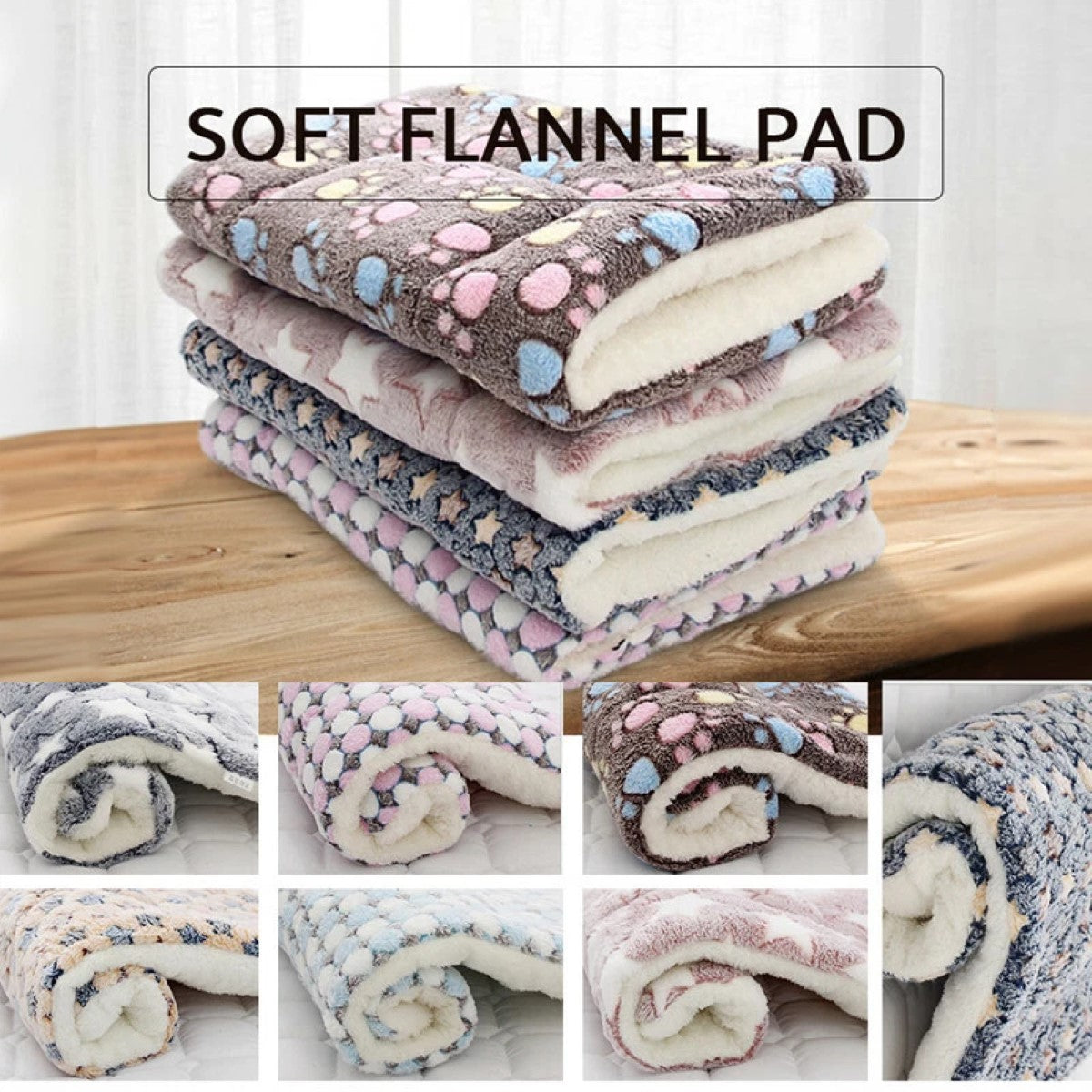 Fleece Pet Blanket and Bed Mat, Thermal Warmth for Cats and Dogs