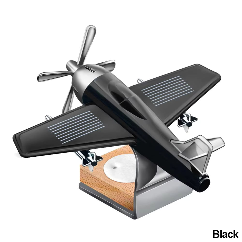 Solar-Powered Airplane Car Air Freshener, Dashboard Ornament and Perfume Diffuser