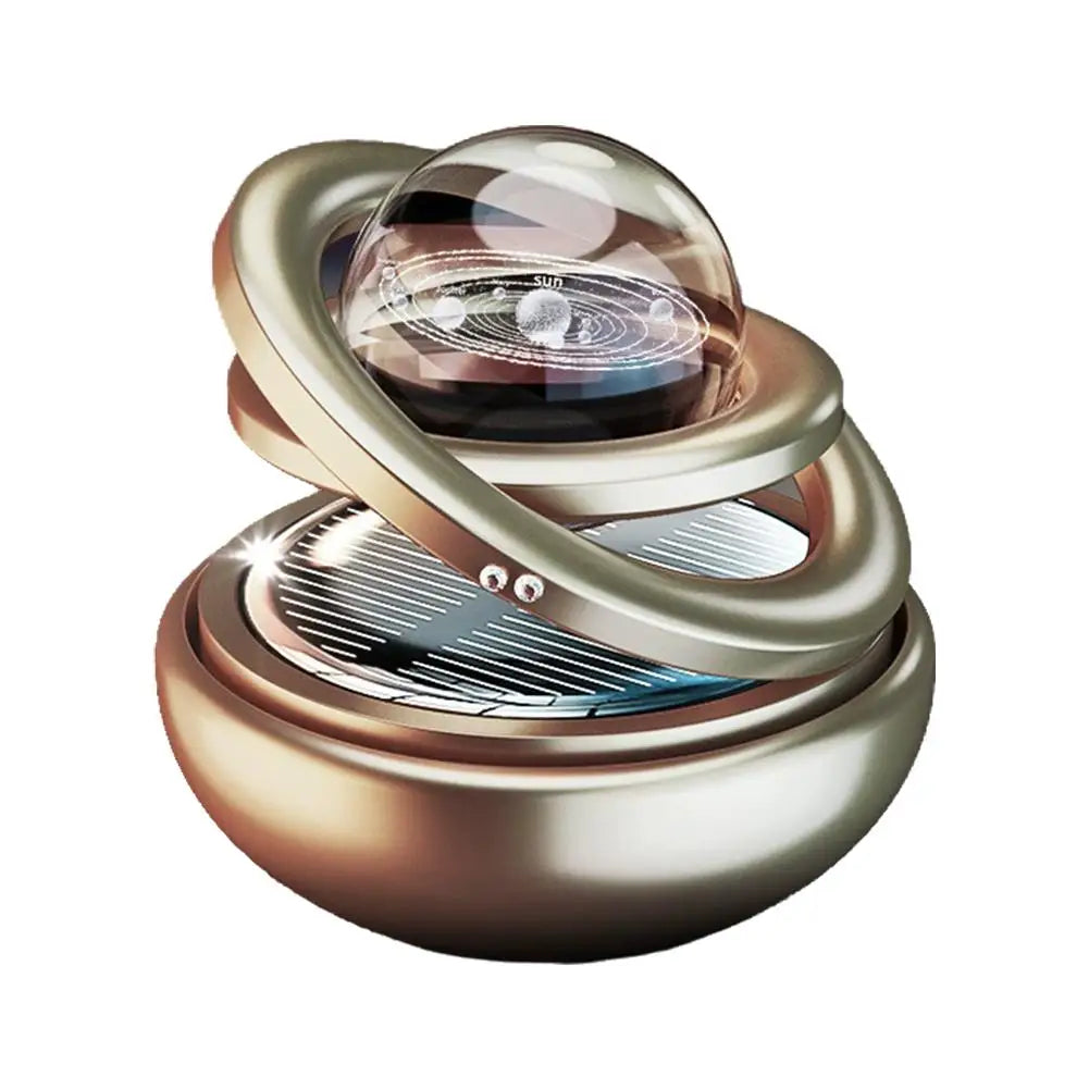 Solar Rotating Crystal Ball Car Ornament, Aromatherapy Perfume Diffuser, Rearview Mirror